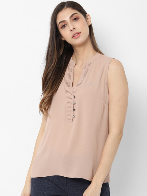 

Allen Solly Woman Beige Solid A-Line Top