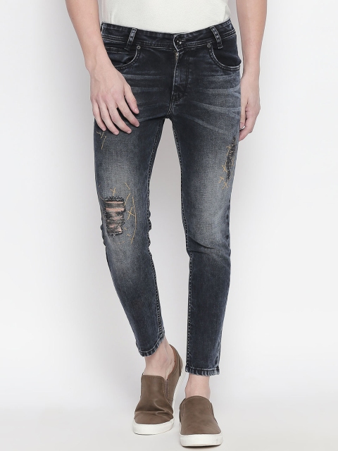 

Mufti Men Black Regular Fit Mid-Rise Mildly Distressed Stretchable Jeans