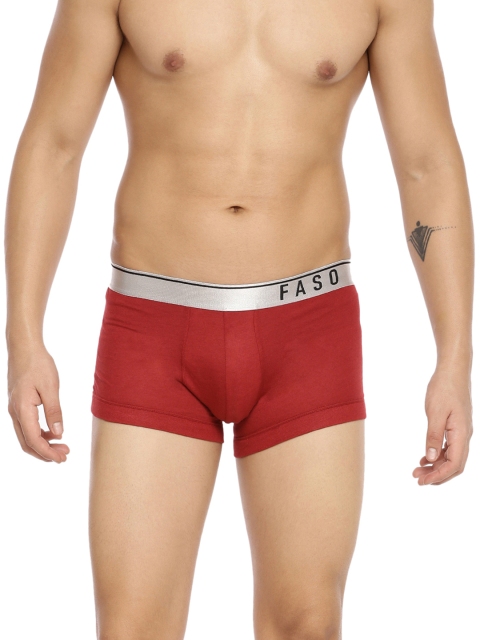 

FASO Men Maroon Solid Pure Organic Cotton Trunk FS 3005