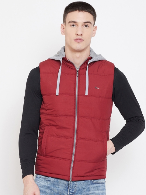 

Okane Men Maroon Solid Puffer Jacket