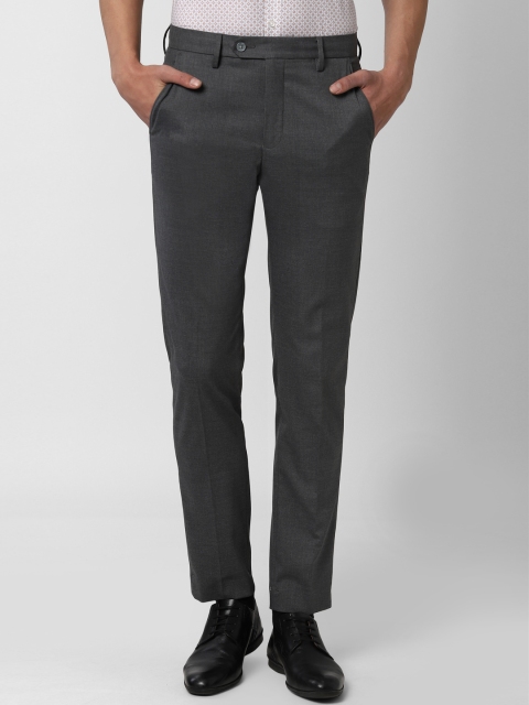 

Peter England Men Grey Slim Fit Solid Regular Trousers