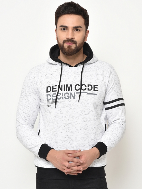 

Duke Men White Printed Hooded Sweatshirt