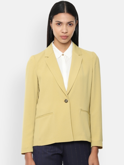 

Van Heusen Woman Yellow Solid Single-Breasted Casual Blazer