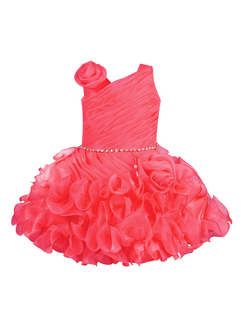 

Wish Karo Girls Red Solid Fit and Flare Dress