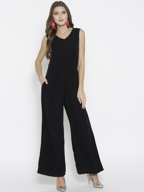 

Cottinfab Women Black Solid Basic Jumpsuit