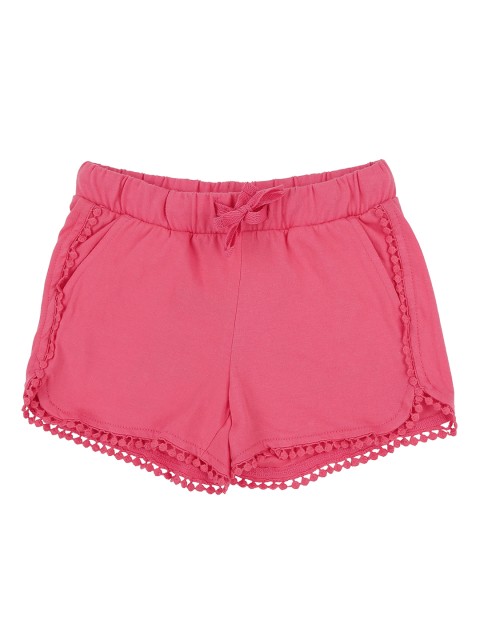 

Pantaloons Junior Girls Pink Solid Regular Fit Hot Pants