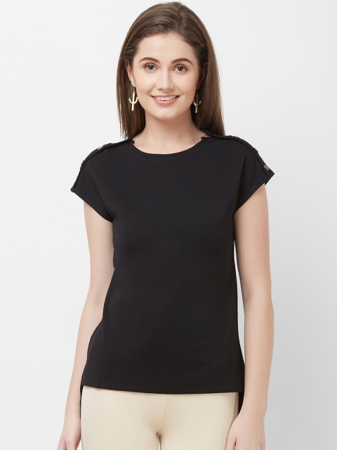 

109F Women Black Solid Top