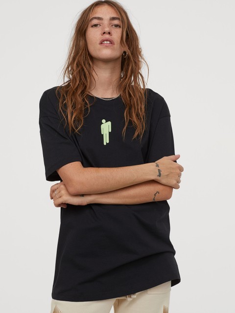 

H&M Women Black Billie Eilish Printed T-shirt