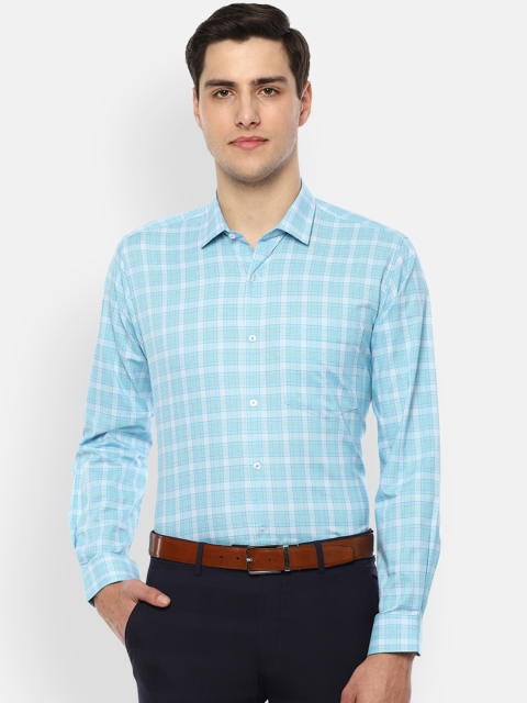 

Van Heusen Men Blue & White Checked Regular Fit Formal Shirt