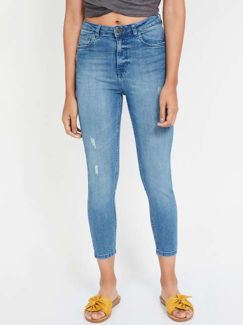 Fame Forever by Lifestyle Women Blue Super Skinny Fit Mid-Rise Low Distress Jeans
