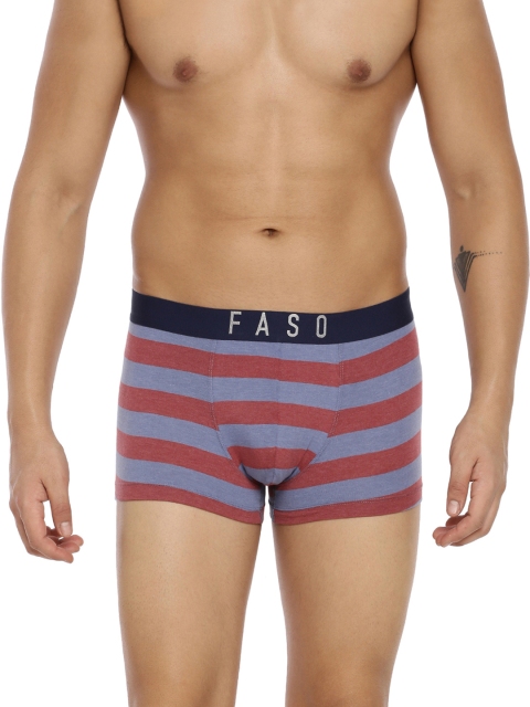 

FASO Men Red & Blue Striped Trunk FS 2007