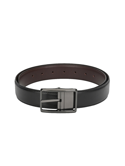 

Calvadoss Men Black & Brown Textured Reversible Belt