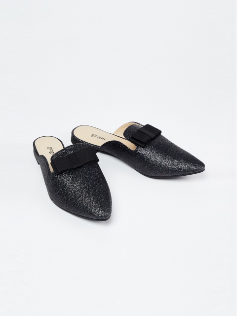 

Ginger by Lifestyle Women Black Textured Mules