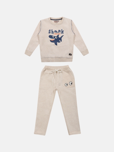 

Lil Tomatoes Boys Beige & Blue Striped Tracksuit