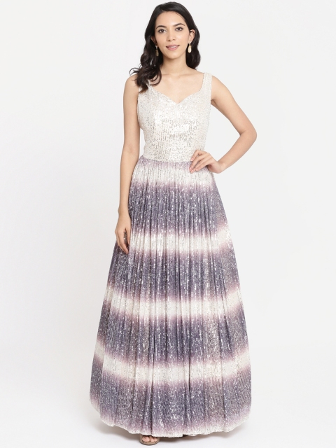 

Koskii Women Purple Embellished Maxi Dress