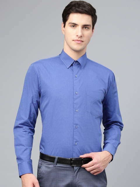 

Hancock Men Blue Premium Slim Fit Solid Formal Shirt