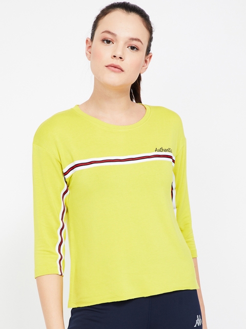 

Kappa Women Yellow Solid Round Neck T-shirt