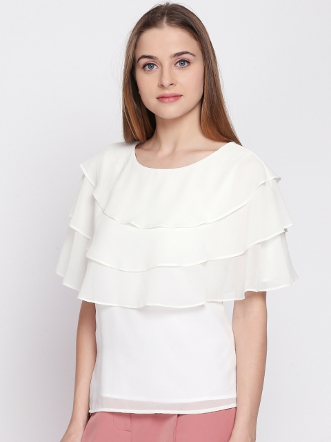 

Annabelle by Pantaloons Women White Solid Top
