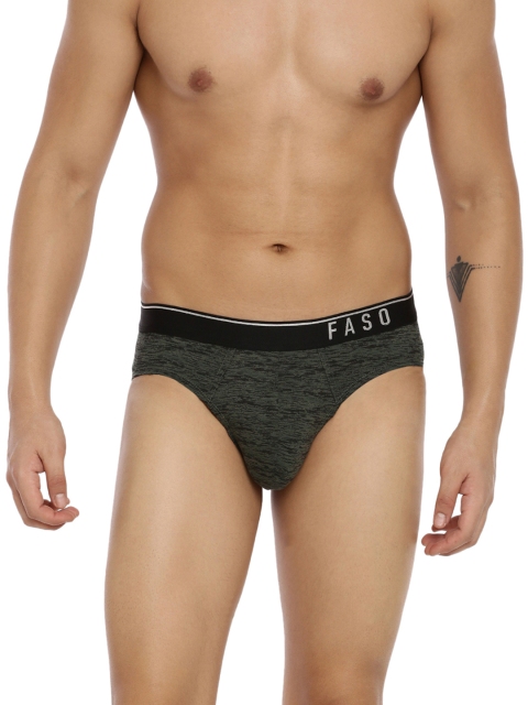 

FASO Men Green & Black Printed Basic Briefs FS 3003