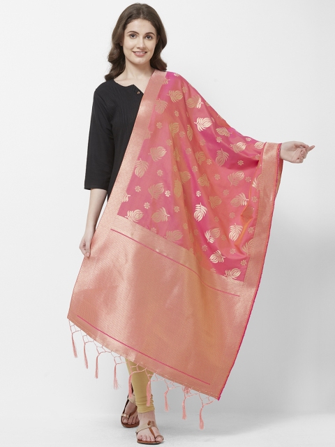 

Faserz Pink Woven Design Dupatta