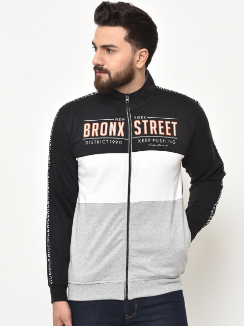 

Duke Men Black & White Colourblocked Sweatshirt