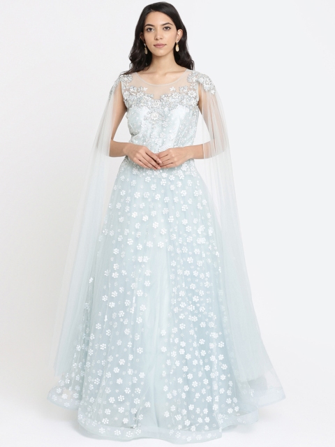 

Koskii Women Blue Embellished Maxi Dress