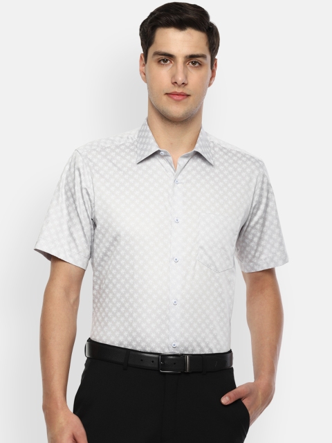 

Van Heusen Men Grey & White Regular Fit Printed Formal Shirt