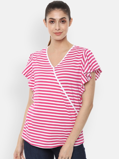 

Van Heusen Woman Pink Striped Top