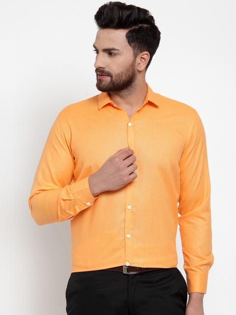 

JAINISH Men Orange Regular Fit Solid Formal Shirt