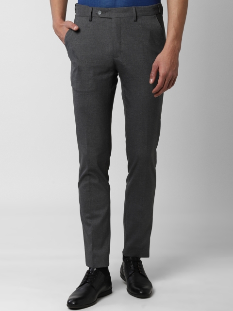 

Peter England Men Grey Slim Fit Solid Regular Trousers