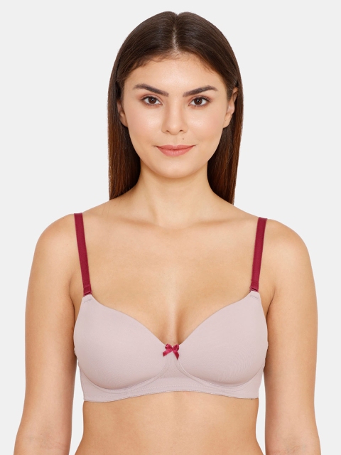 

Zivame Lavender Solid Non-Wired Lightly Padded T-shirt Bra