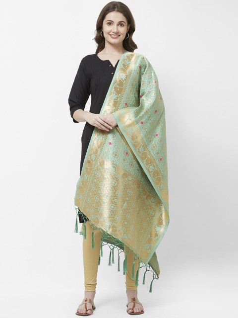 

Faserz Sea Green Woven Design Dupatta