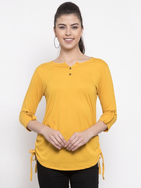 

Kalt Women Yellow Solid Tunic