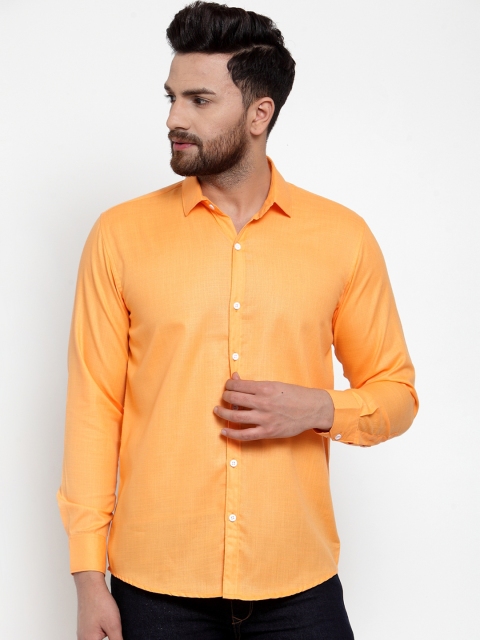 

JAINISH Men Orange Regular Fit Solid Casual Shirt