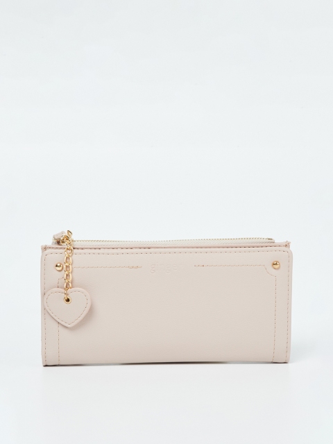 

Ginger by Lifestyle Women Beige Solid Two Fold Wallet