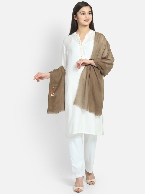 

Anekaant Women Brown Solid Stole