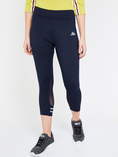 

Kappa Women Navy Blue Solid Three-Fourth Tights