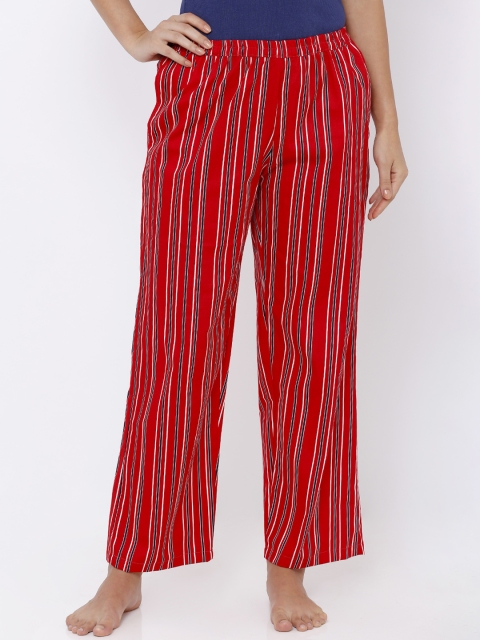 

Heart 2 Heart Women Red & Blue Printed Lounge Pants