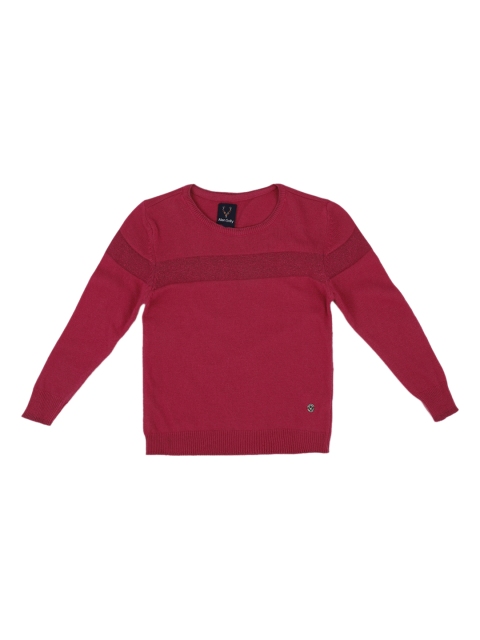 

Allen Solly Junior Girls Maroon Solid Pullover Sweater