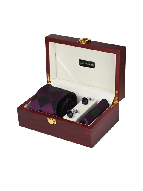 

Calvadoss Men Purple & Black Accessory Gift Set
