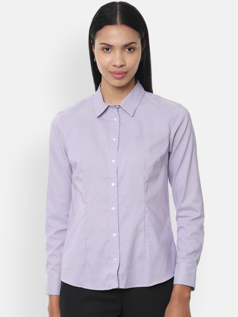 

Van Heusen Woman Women Purple Regular Fit Solid Casual Shirt