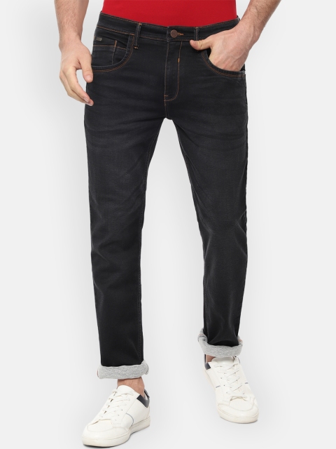 

V Dot Men Black Slim Fit Mid-Rise Clean Look Stretchable Jeans