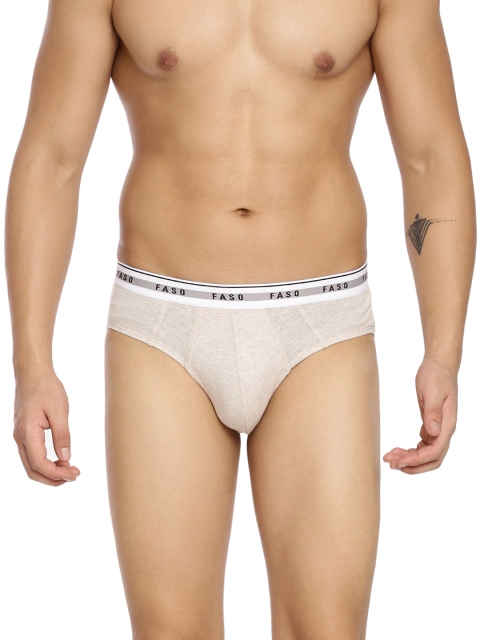 

FASO Men Beige Solid Pure Organic Cotton Hipster FS 3001