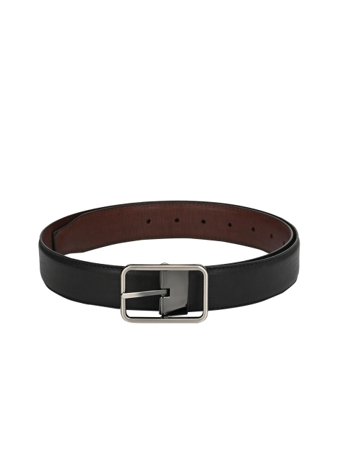 

Calvadoss Men Black Textured Reversible Belt
