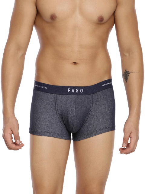 

FASO Men Navy Blue Self-Design Organic Cotton Trunk FS 3010
