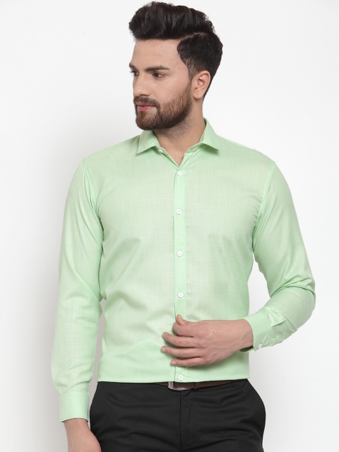 

JAINISH Men Green Regular Fit Solid Formal Shirt