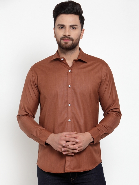 

JAINISH Men Brown Regular Fit Solid Casual Shirt