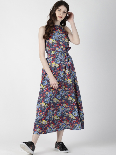

AARA Women Multicoloured Printed Fit and Flare Midi Dress, Multi