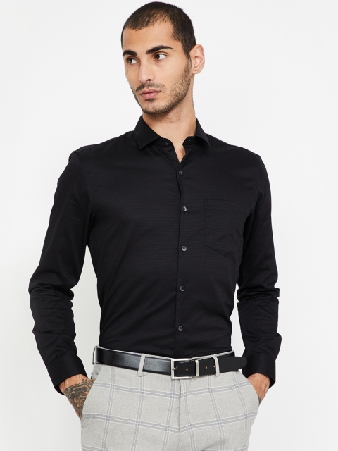 

CODE by Lifestyle Men Black Slim Fit Solid Formal Shirt