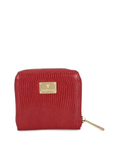 

Van Heusen Woman Red Textured Zip Around Wallet